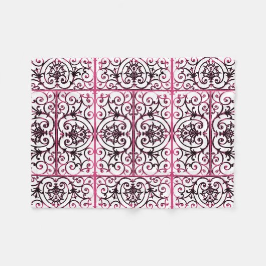 Couverture Polaire Motif de défilement Fuchsia (Devant (Horizontal))