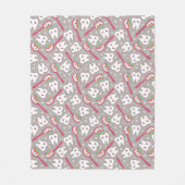 Couverture Polaire Motif de dents d'arc-en-ciel (Devant)