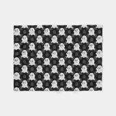 Couverture Polaire Motif de design d'impression noir blanc Ghost (Devant (Horizontal))