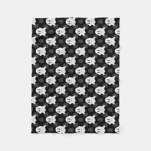 Couverture Polaire Motif de design d'impression noir blanc Ghost (Devant)