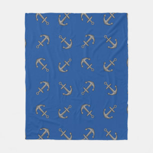 Couverture Polaire Motif de dessin d'Ancre de bateau