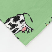 Couverture Polaire Motif de dessin de vache noir et blanc (Coin)