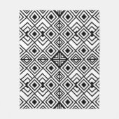 Couverture Polaire Motif de diamant géométrique noir et blanc (Devant)