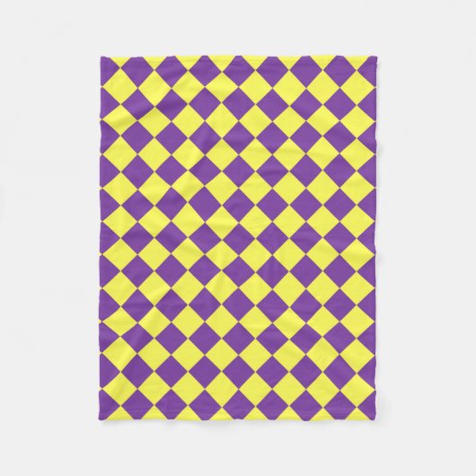 Couverture Polaire Motif de diamant jaune pourpre Checker (Devant)
