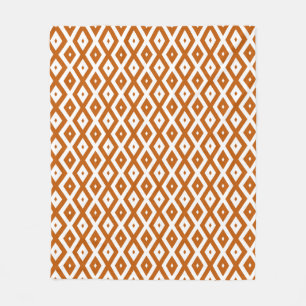 Couverture Polaire Motif de diamant orange et blanc brûlé