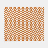 Couverture Polaire Motif de diamant orange et blanc brûlé (Devant (Horizontal))