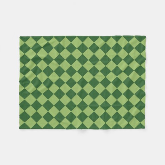 Couverture Polaire Motif de diamants Green Checker (Devant (Horizontal))