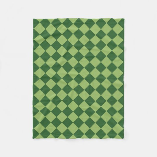 Couverture Polaire Motif de diamants Green Checker (Devant)