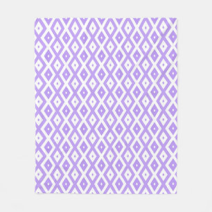 Couverture Polaire Motif de diamants violet et blanc