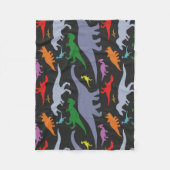 Couverture Polaire Motif de dinosaure coloré (foncé) (Devant)