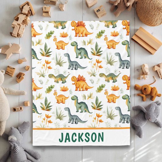Couverture Polaire Motif de dinosaure personnalisé pour enfants