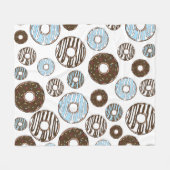 Couverture Polaire Motif De Donuts, Donuts Bleus, Donuts Brown (Devant (Horizontal))