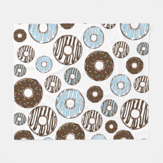Couverture Polaire Motif De Donuts, Donuts Bleus, Donuts Brown (Devant (Horizontal))