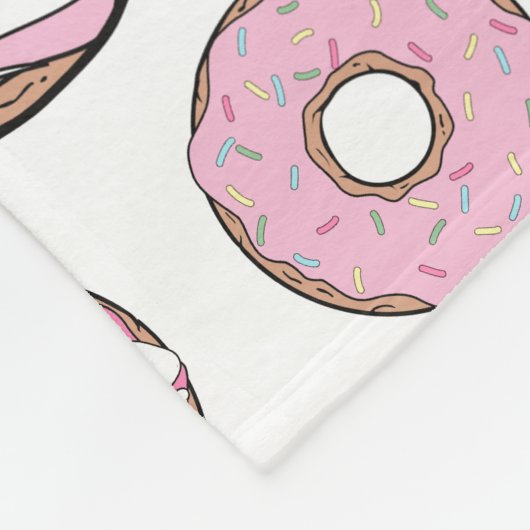 Couverture Polaire Motif De Donuts, Donuts Roses, Donuts Blancs (Coin)
