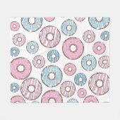 Couverture Polaire Motif De Donuts, Donuts Roses, Donuts Bleus (Devant (Horizontal))