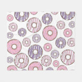 Couverture Polaire Motif De Donuts, Donuts Roses, Donuts Violets (Devant (Horizontal))