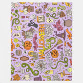 Couverture Polaire Motif de doodle Halloween mignon (Devant)