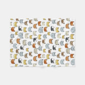 Couverture Polaire Motif de Doodle visage de chat (Devant (Horizontal))