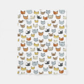 Couverture Polaire Motif de Doodle visage de chat (Devant)