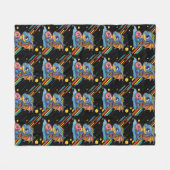 Couverture Polaire Motif de dragon mou de Vibing rétro (Devant (Horizontal))