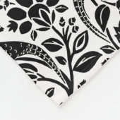 Couverture Polaire Motif de faisan et lièvre, blanc et noir (Coin)