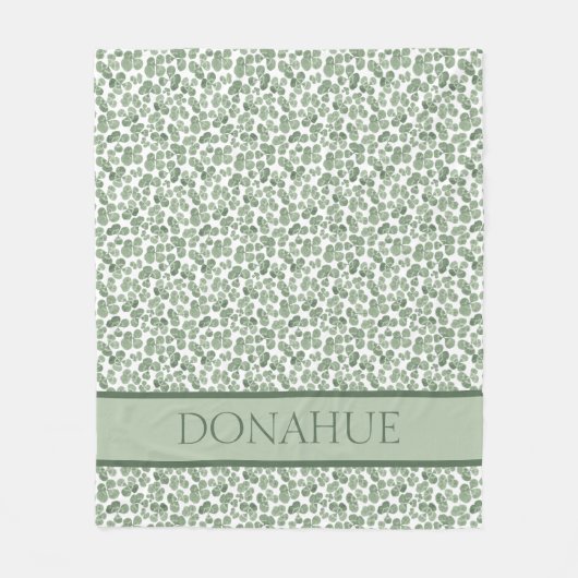 Couverture Polaire Motif de fermeture Shamrock aquarelle (Devant)