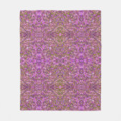 Couverture Polaire Motif de feuillage rose violet et vert (Devant)