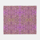 Couverture Polaire Motif de feuillage rose violet et vert (Devant (Horizontal))