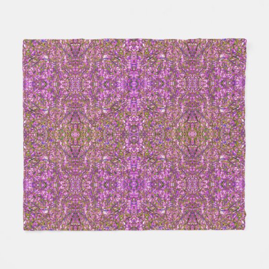 Couverture Polaire Motif de feuillage rose violet et vert (Devant (Horizontal))