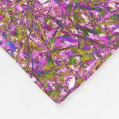 Couverture Polaire Motif de feuillage rose violet et vert (Coin)