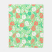 Couverture Polaire Motif de feuillage vert et orange (Devant)