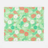 Couverture Polaire Motif de feuillage vert et orange (Devant (Horizontal))