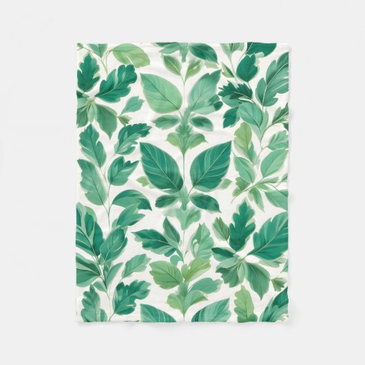 Couverture Polaire Motif de feuillage vert luxuriant (Devant)