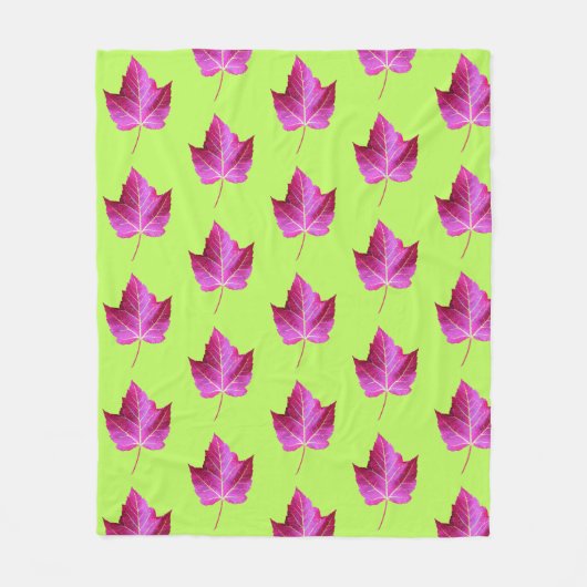 Couverture Polaire Motif de feuille d'érable rouge d'automne sur fond (Devant)