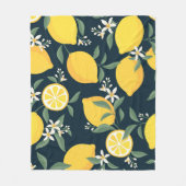 Couverture Polaire Motif de feuille jaune citron (Devant)