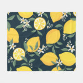 Couverture Polaire Motif de feuille jaune citron (Devant (Horizontal))