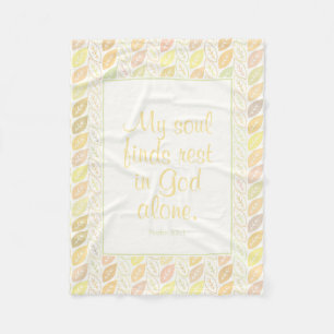 Couverture Polaire Motif de feuille pastel de psaume chrétien