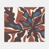 Couverture Polaire Motif de feuille rétro abstrait  (Devant (Horizontal))