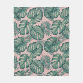 Couverture Polaire Motif de feuille tropicale (Devant)