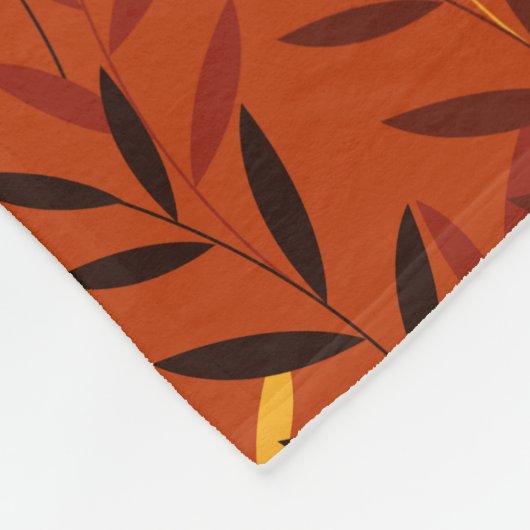 Couverture Polaire Motif de feuilles d'automne - Conception de feuill (Coin)