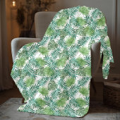 Couverture Polaire Motif de feuilles de palmier moderne