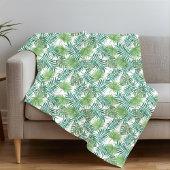 Couverture Polaire Motif de feuilles de palmier moderne
