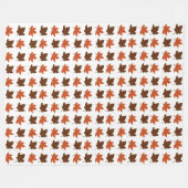 Couverture Polaire Motif de feuilles d'érable d'automne (Devant (Horizontal))