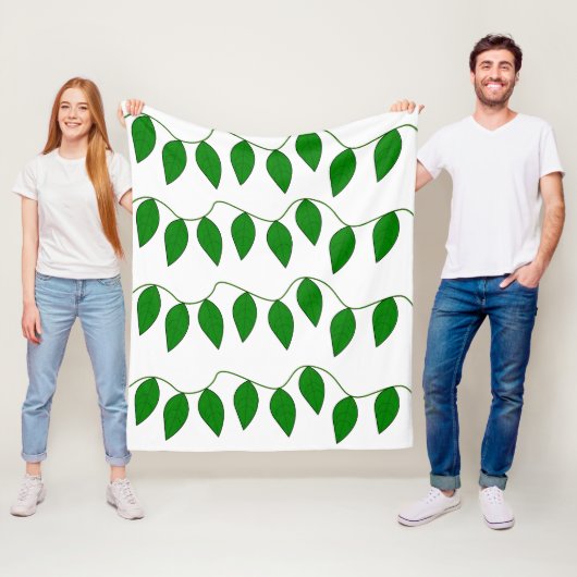 Couverture Polaire Motif de feuilles vertes tropicales (En situation)
