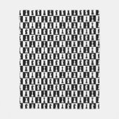 Couverture Polaire Motif de figures de jeu d'échecs noir classique (Devant)