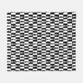 Couverture Polaire Motif de figures de jeu d'échecs noir classique (Devant (Horizontal))