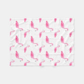 Couverture Polaire Motif de Flamant rose d'aquarelle (Devant (Horizontal))