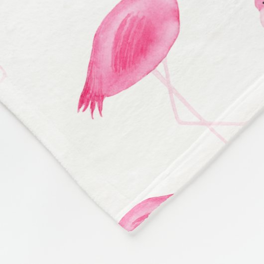 Couverture Polaire Motif de Flamant rose d'aquarelle (Coin)