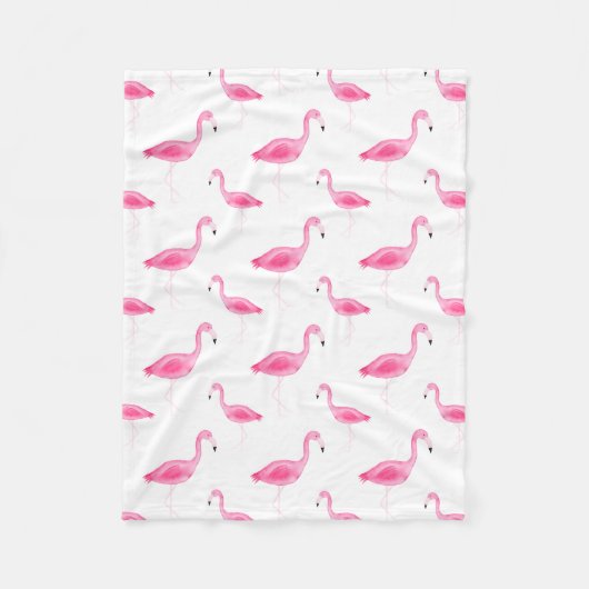 Couverture Polaire Motif de Flamant rose d'aquarelle (Devant)