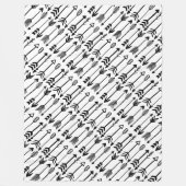 Couverture Polaire Motif de flèche noir et blanc Hipster (Devant)